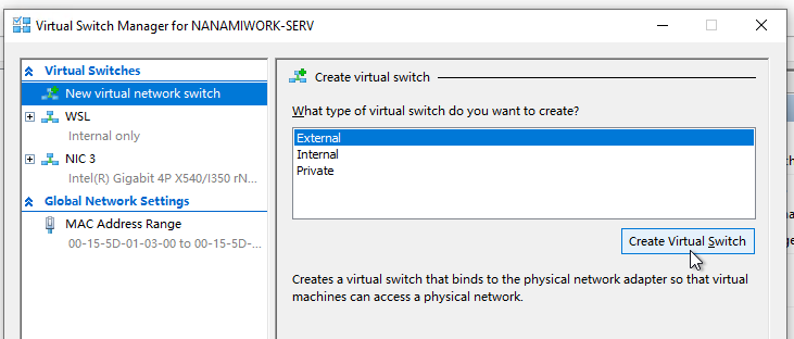 Create Virtual Switch