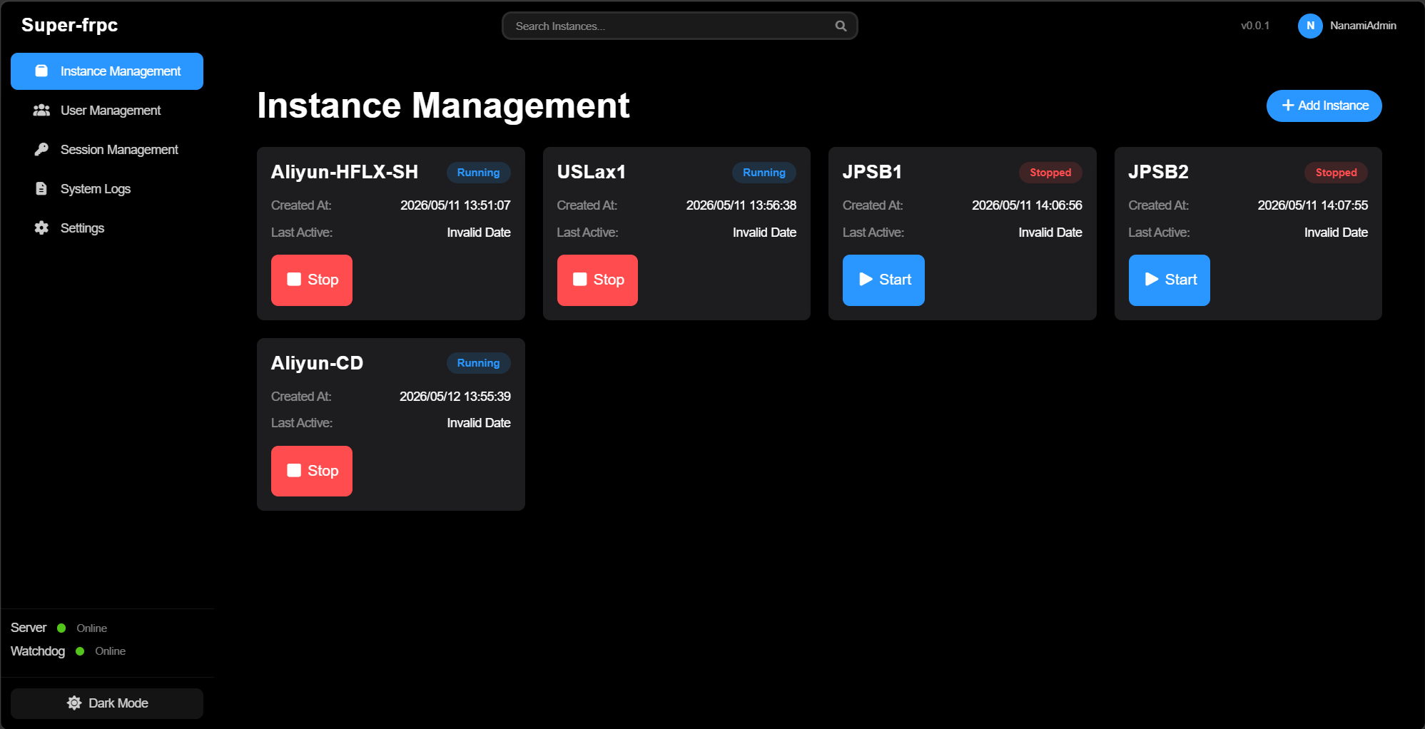 Instance Management